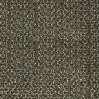 Olive green fabric texture, granular weave with brown and gray mottling, close-up view displaying ‘pacini & cappellini’ label detail.